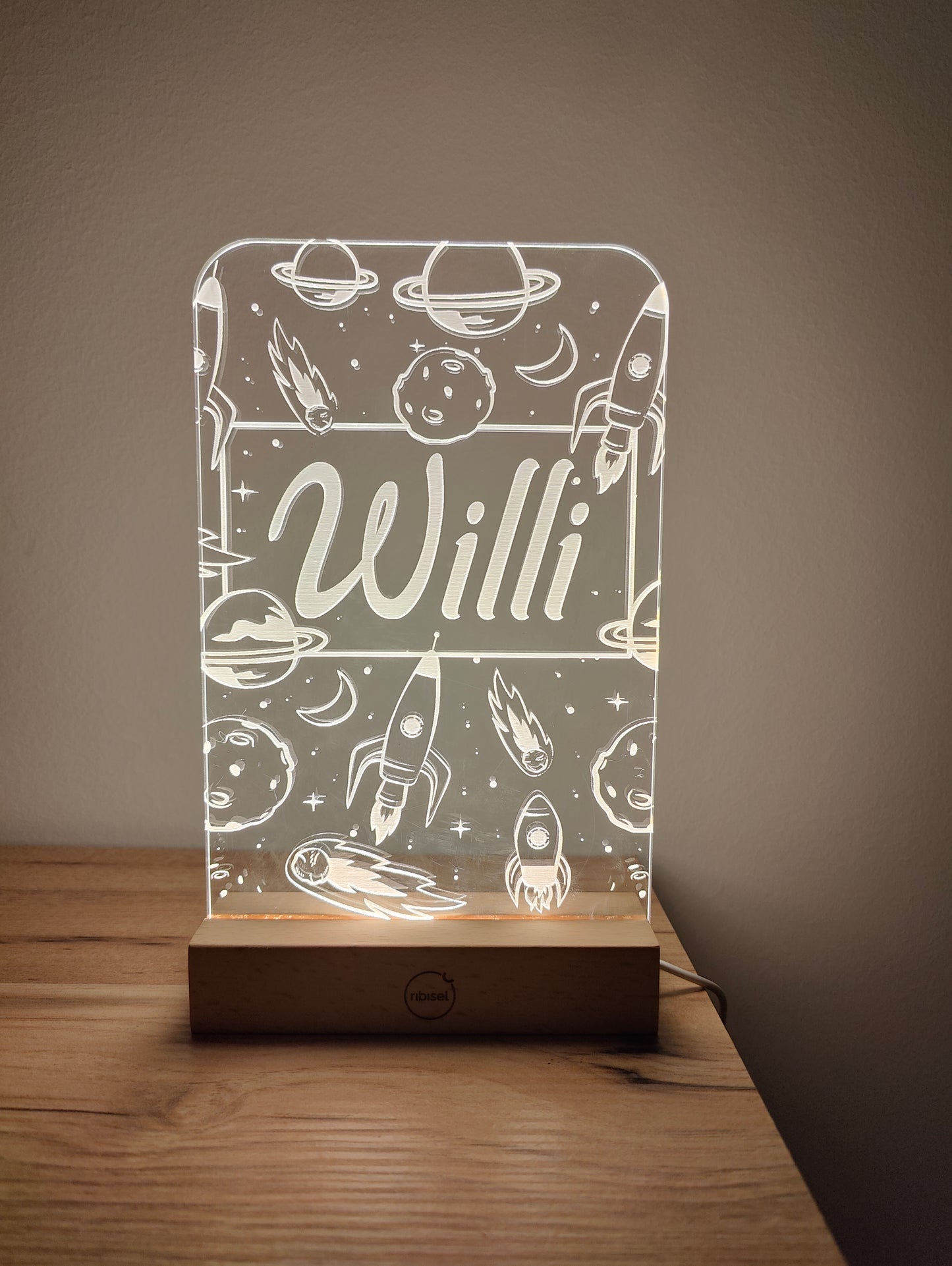 Nachtlicht personalisiert "Raketen & Planeten"