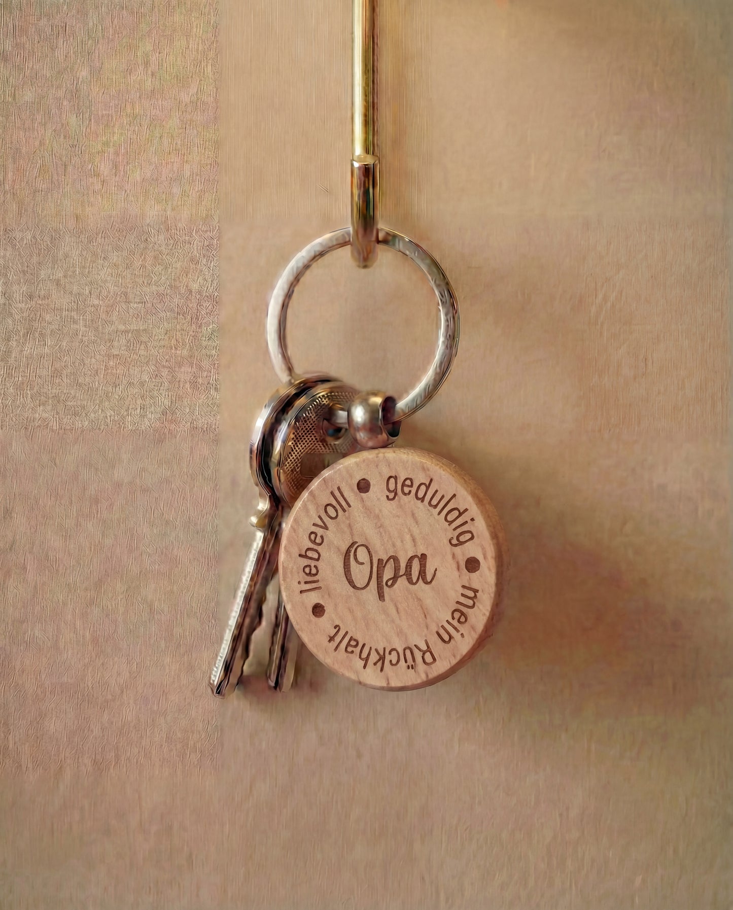 Holz-Schlüsselanhänger rund personalisiert