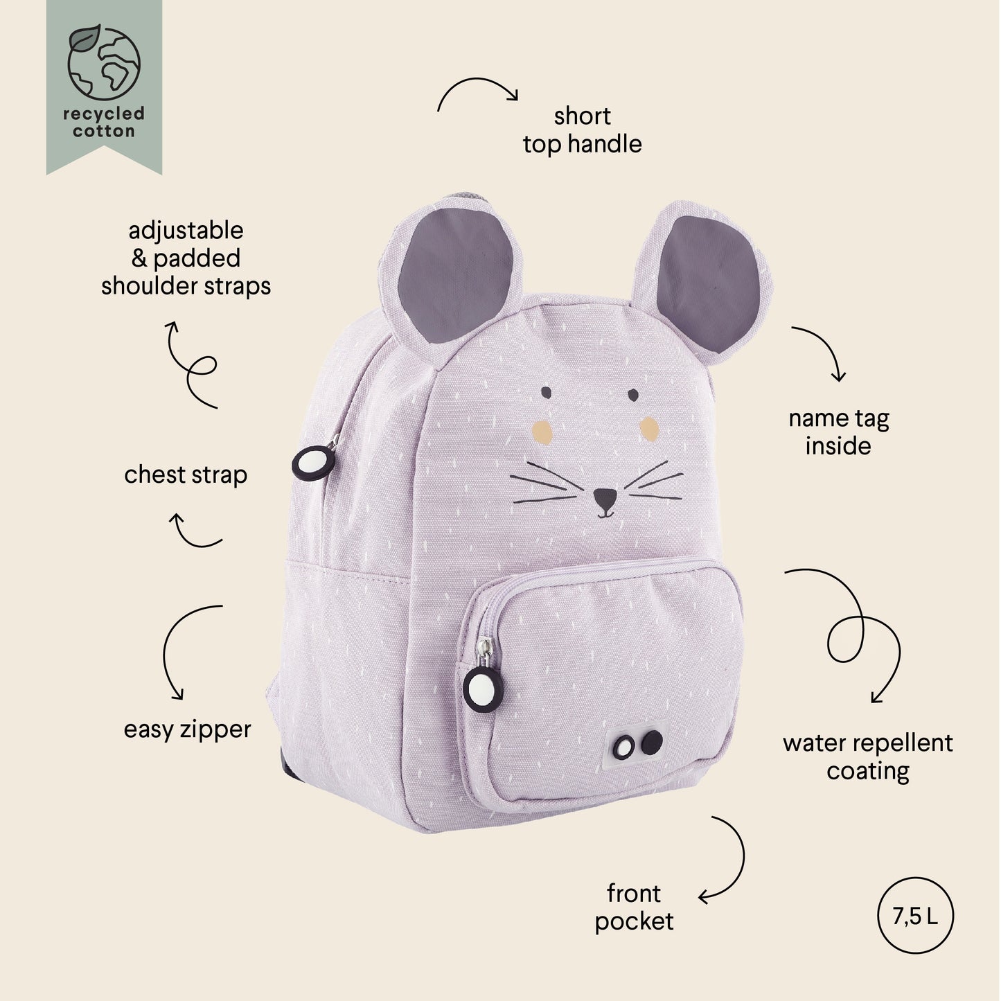 Trixie Rucksack - Mouse