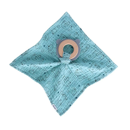 Sterntaler Schmusetuch mit Beißring Elia in dunkeltürkis