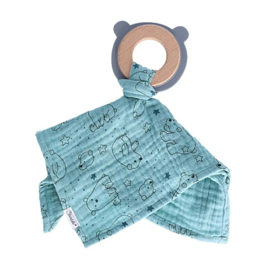 Sterntaler Schmusetuch mit Beißring Elia in dunkeltürkis