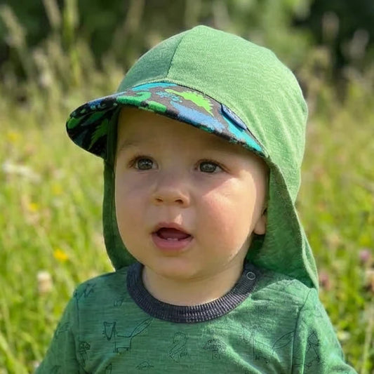 Glückskind Sommerkappe grün Dino