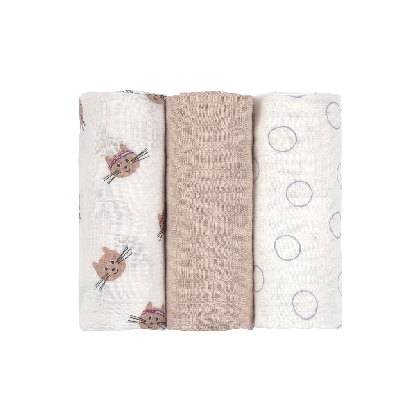 Lässig Mulltücher 3er-Set - Tiny Team, Katze