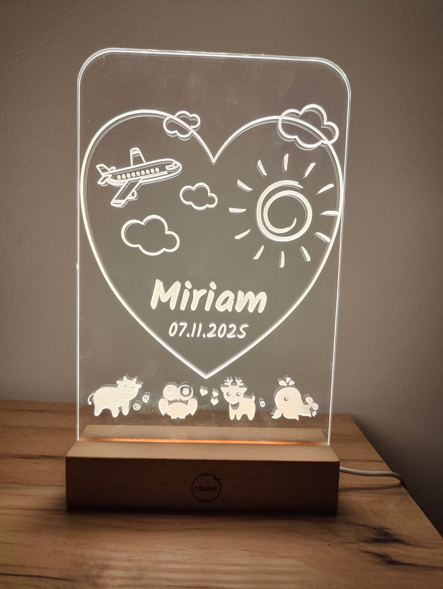 Nachtlicht personalisiert "Herz & Sonne"