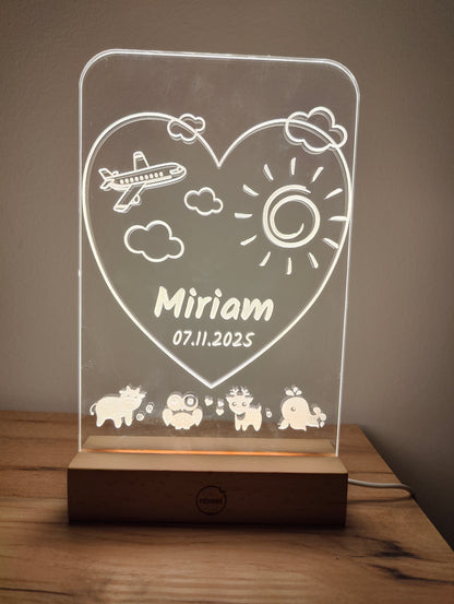 Nachtlicht personalisiert "Herz & Sonne"