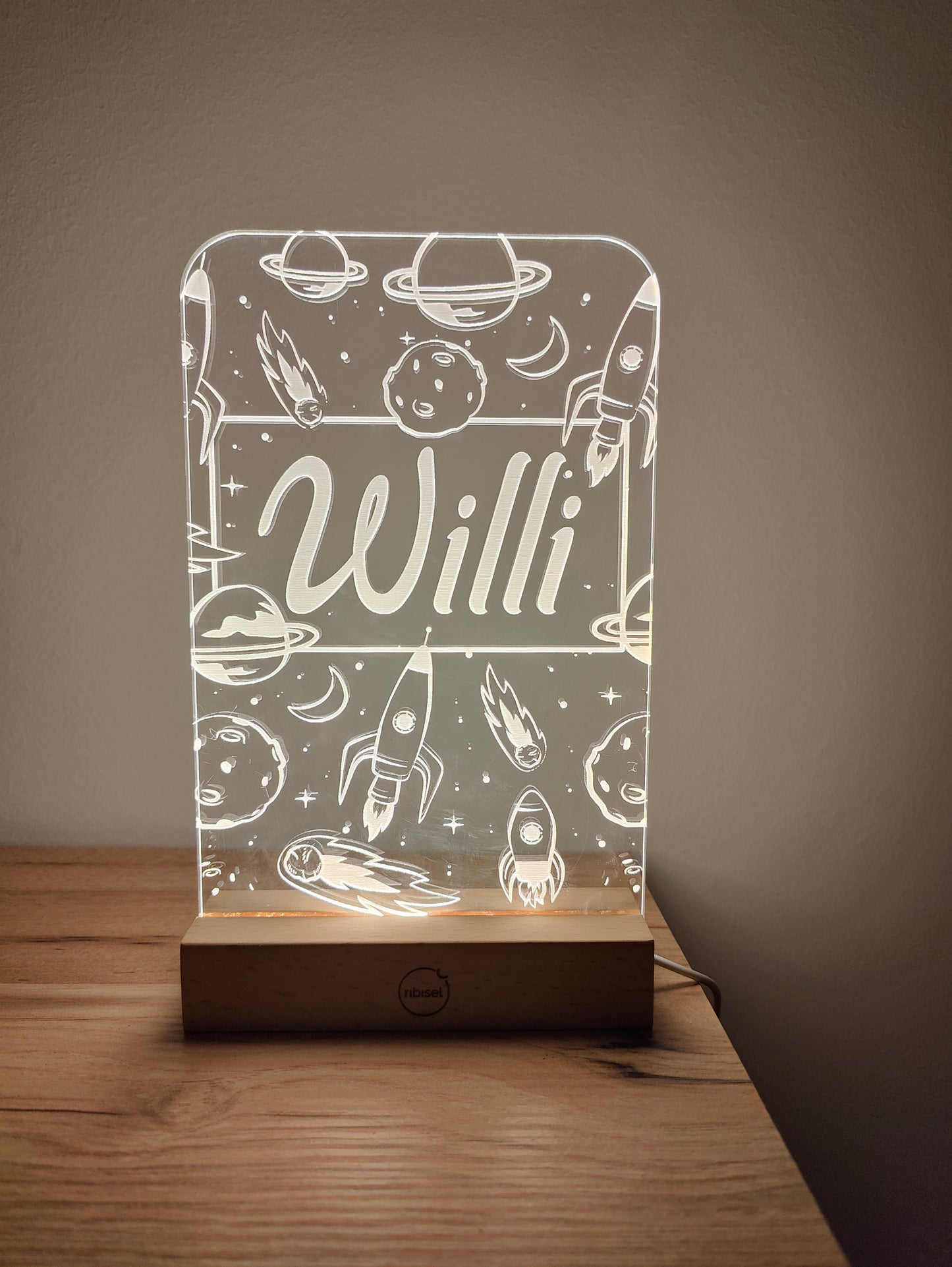 Nachtlicht personalisiert "Raketen & Planeten"