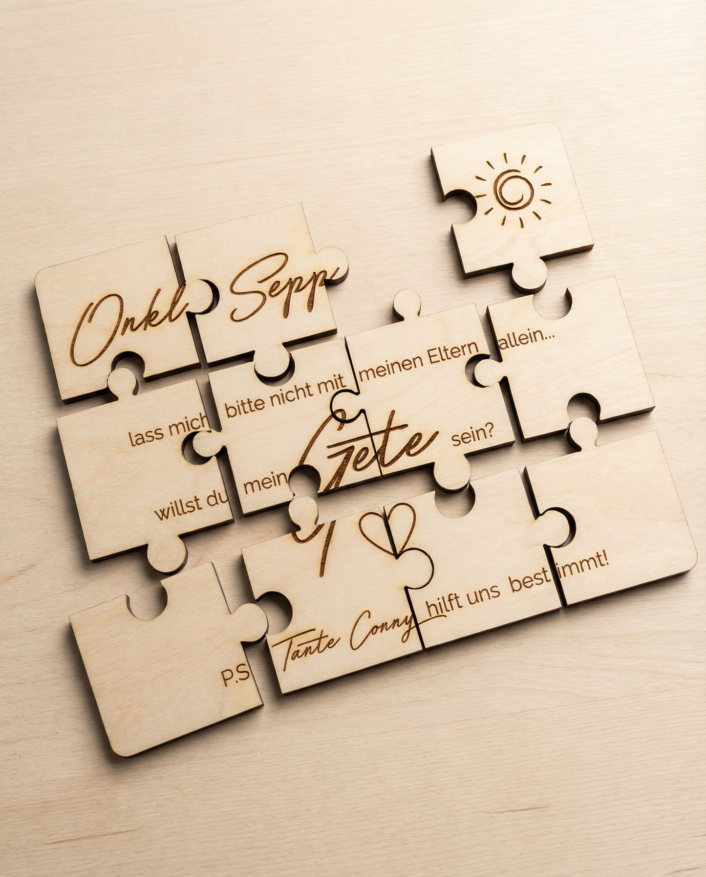 Holzpuzzle "Willst du mein/e Gete/Goti sein?"