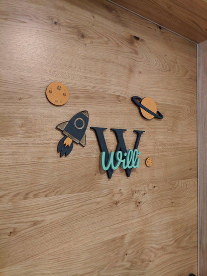 Türschild Kinderzimmer "Rakete"