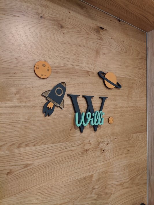 Türschild Kinderzimmer "Rakete"