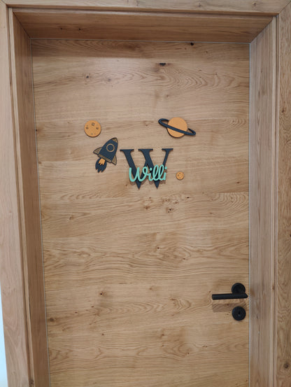 Türschild Kinderzimmer "Rakete"