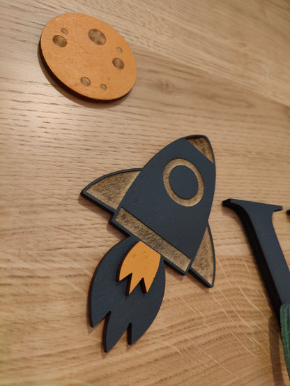 Türschild Kinderzimmer "Rakete"