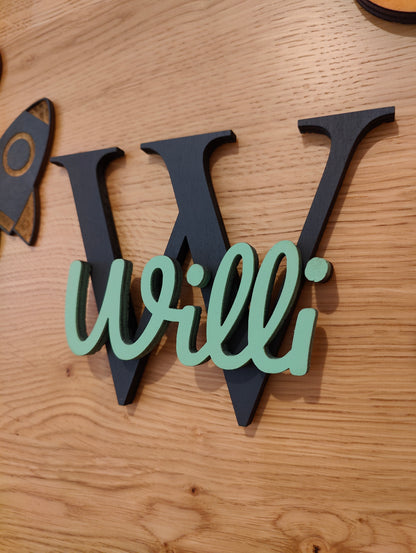 Türschild Kinderzimmer "Rakete"