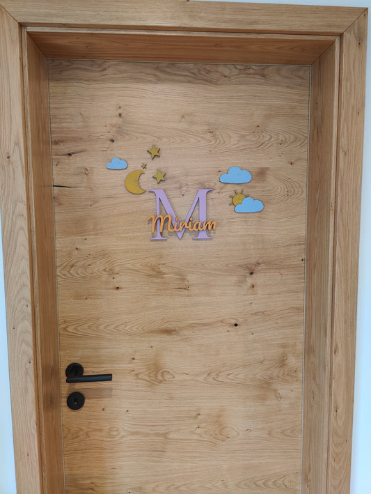 Türschild Kinderzimmer "Sonne, Mond & Sterne"