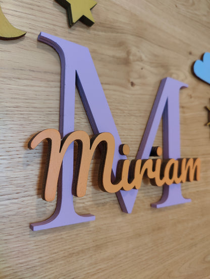 Türschild Kinderzimmer "Sonne, Mond & Sterne"