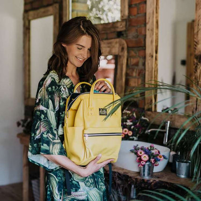 LaMillou Wickelrucksack Leder gelb