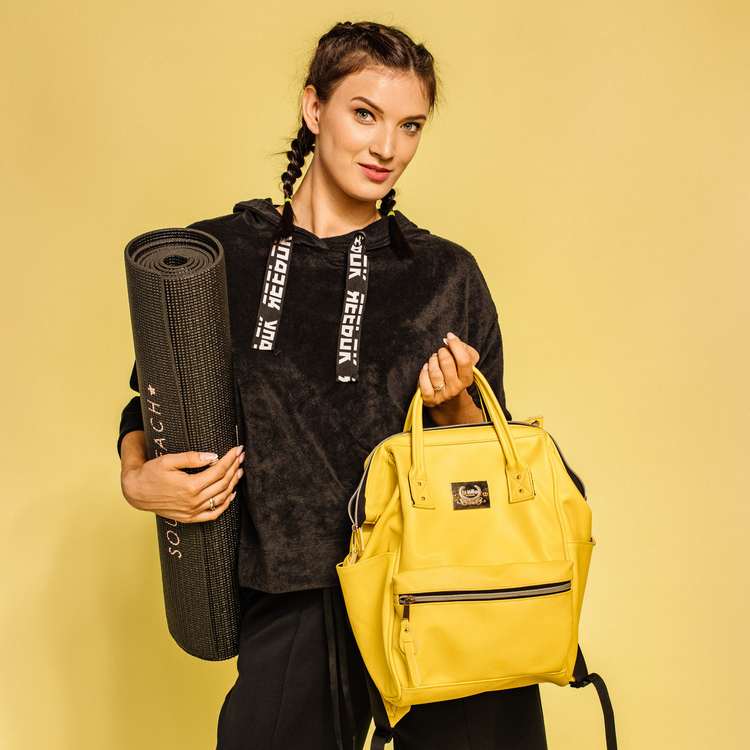 LaMillou Wickelrucksack Leder gelb