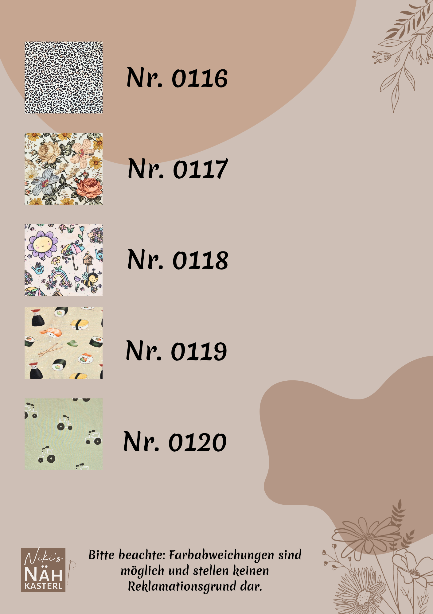 Niki's Nähkasterl Pucksack zweilagig (Winter)