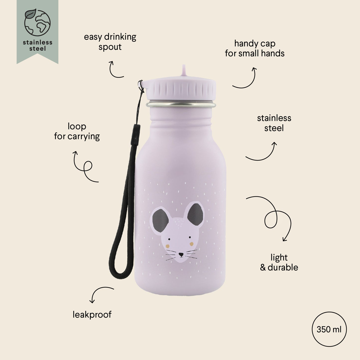 Trixie Trinkflasche 350ml - Mouse