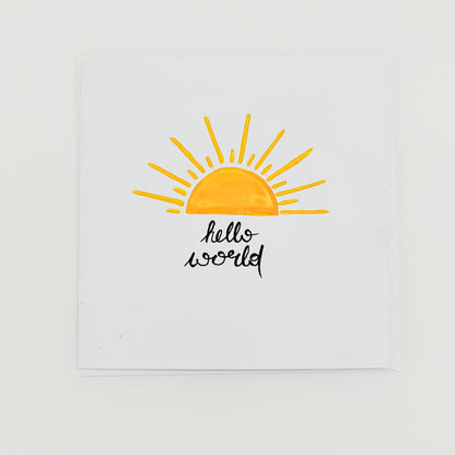 Glückwunschkarte "hello world"