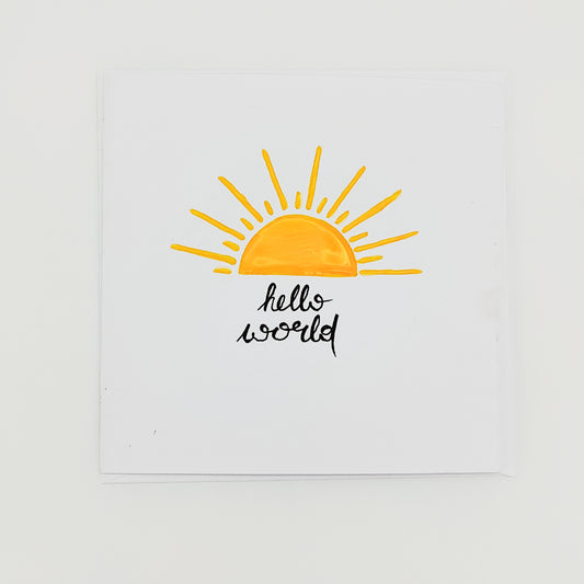 Glückwunschkarte "hello world"