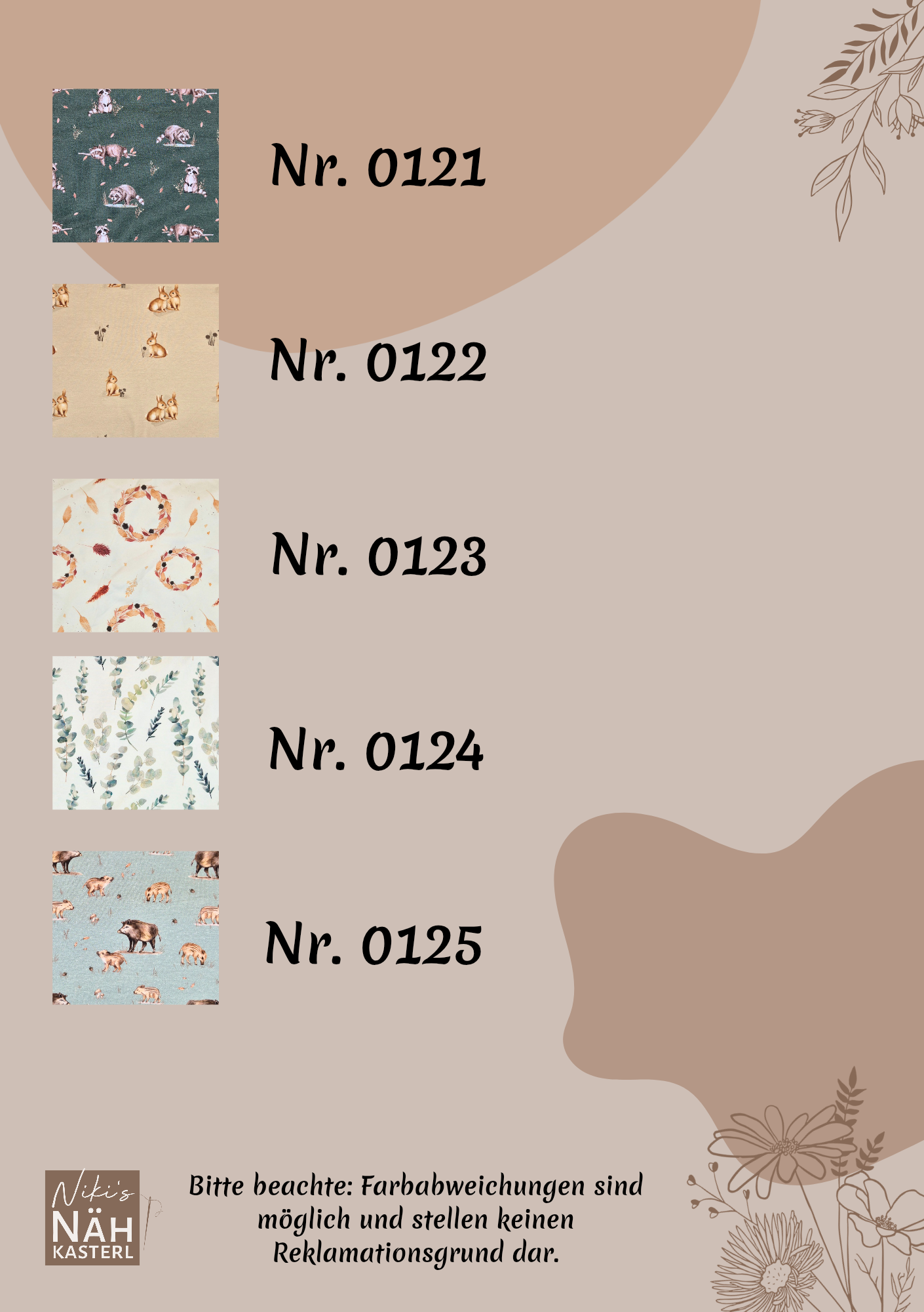 Niki's Nähkasterl Pucksack zweilagig (Winter)