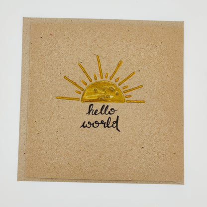 Glückwunschkarte "hello world"