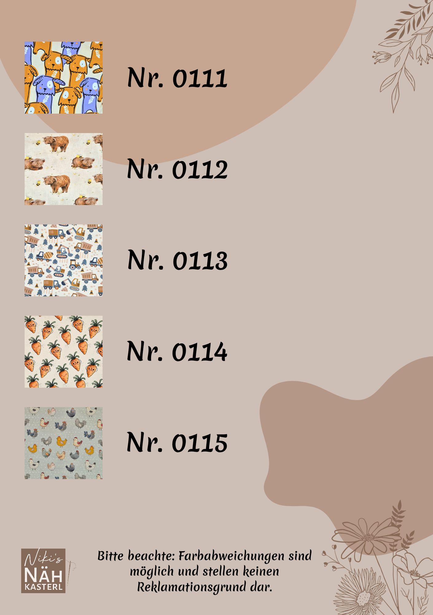 Niki's Nähkasterl Pucksack zweilagig (Winter)